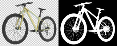 Bisiklet siyah ve beyaz arka planda izole edilmiş. 3d görüntüleme - illüstrasyon