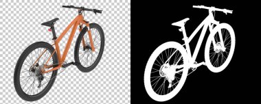 Bisiklet siyah ve beyaz arka planda izole edilmiş. 3d görüntüleme - illüstrasyon