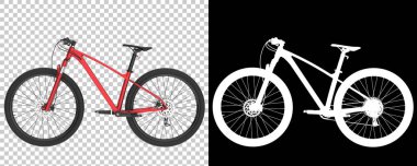 Bisiklet siyah ve beyaz arka planda izole edilmiş. 3d görüntüleme - illüstrasyon