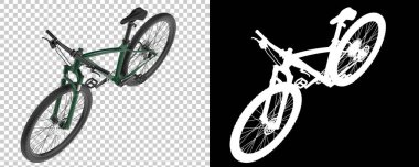 Bisiklet siyah ve beyaz arka planda izole edilmiş. 3d görüntüleme - illüstrasyon