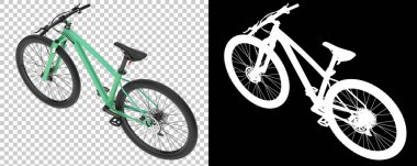 Bisiklet siyah ve beyaz arka planda izole edilmiş. 3d görüntüleme - illüstrasyon