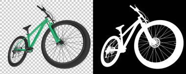 Bisiklet siyah ve beyaz arka planda izole edilmiş. 3d görüntüleme - illüstrasyon