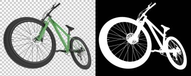 Bisiklet siyah ve beyaz arka planda izole edilmiş. 3d görüntüleme - illüstrasyon