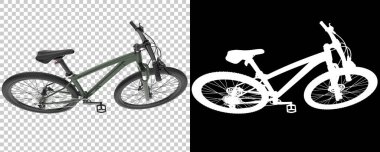 Bisiklet siyah ve beyaz arka planda izole edilmiş. 3d görüntüleme - illüstrasyon