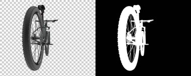 Bisiklet siyah ve beyaz arka planda izole edilmiş. 3d görüntüleme - illüstrasyon