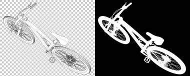 Bisiklet siyah ve beyaz arka planda izole edilmiş. 3d görüntüleme - illüstrasyon