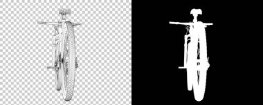 Bisiklet siyah ve beyaz arka planda izole edilmiş. 3d görüntüleme - illüstrasyon