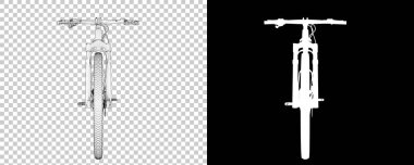 Bisiklet siyah ve beyaz arka planda izole edilmiş. 3d görüntüleme - illüstrasyon