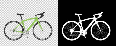 Bisiklet siyah ve beyaz arka planda izole edilmiş. 3d görüntüleme - illüstrasyon