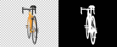 Bisiklet siyah ve beyaz arka planda izole edilmiş. 3d görüntüleme - illüstrasyon