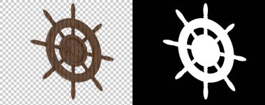 Dümen dümeni. 3d illüstrasyon  