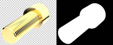 Arka planda maskeli bir cıvata. 3d görüntüleme - illüstrasyon