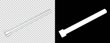 Arka planda maskeli bir cıvata. 3d görüntüleme - illüstrasyon