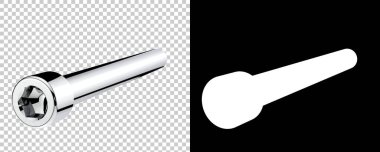 Arka planda maskeli bir cıvata. 3d görüntüleme - illüstrasyon