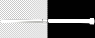 Arka planda maskeli bir cıvata. 3d görüntüleme - illüstrasyon