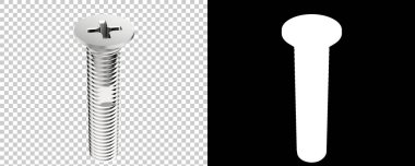 Arka planda maskeli bir cıvata. 3d görüntüleme - illüstrasyon