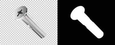 Arka planda maskeli bir cıvata. 3d görüntüleme - illüstrasyon