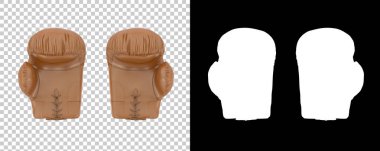 Arka planda maske olan boks eldivenleri. 3d görüntüleme - illüstrasyon