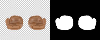 Arka planda maske olan boks eldivenleri. 3d görüntüleme - illüstrasyon