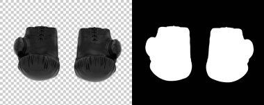 Arka planda maske olan boks eldivenleri. 3d görüntüleme - illüstrasyon