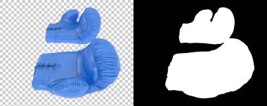 Arka planda maske olan boks eldivenleri. 3d görüntüleme - illüstrasyon