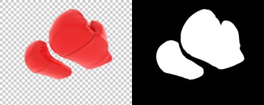 Arka planda maske olan boks eldivenleri. 3d görüntüleme - illüstrasyon