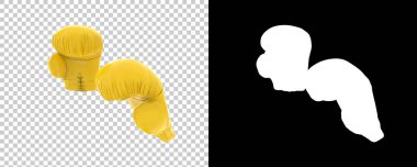 Arka planda maske olan boks eldivenleri. 3d görüntüleme - illüstrasyon