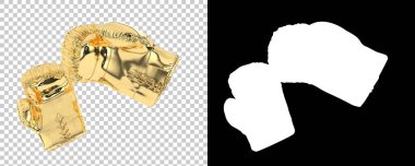 Arka planda maske olan boks eldivenleri. 3d görüntüleme - illüstrasyon