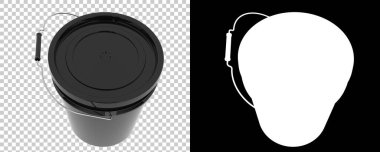 Şeffaf ve siyah arkaplanlı kova