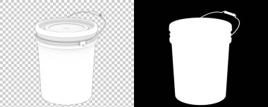 Şeffaf ve siyah arkaplanlı kova