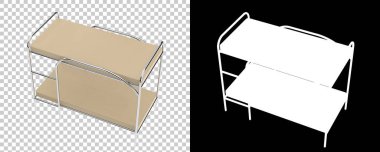 Ranza yatağı. Yurt mobilyası, 3D illüstrasyon