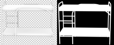 Ranza yatağı. Yurt mobilyası, 3D illüstrasyon