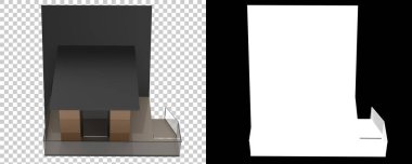 Caban, modern ev, 3 boyutlu illüstrasyon