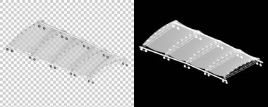 Arka planda maske olan bir kubbe. 3d görüntüleme - illüstrasyon