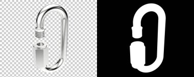 Beyaz arkaplanda giyinme askısı. Zincir bağlantısı maske ile izole edildi. 3d görüntüleme - illüstrasyon