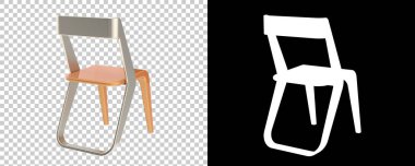 Beyaz arka planda izole edilmiş sandalye. 3d görüntüleme - illüstrasyon