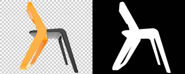 Beyaz arka planda izole edilmiş sandalye. 3d görüntüleme - illüstrasyon