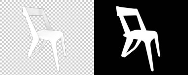 Beyaz arka planda izole edilmiş sandalye. 3d görüntüleme - illüstrasyon