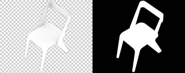 Beyaz arka planda izole edilmiş sandalye. 3d görüntüleme - illüstrasyon