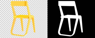 Beyaz arka planda izole edilmiş sandalye. 3d görüntüleme - illüstrasyon