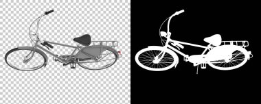 Beyaz arka planda izole edilmiş klasik bisiklet. 3d görüntüleme - illüstrasyon