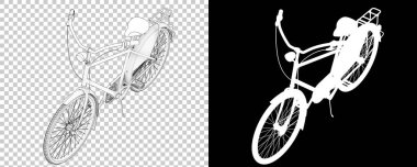 Beyaz arka planda izole edilmiş klasik bisiklet. 3d görüntüleme - illüstrasyon