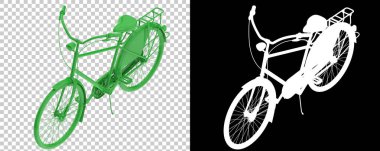 Beyaz arka planda izole edilmiş klasik bisiklet. 3d görüntüleme - illüstrasyon