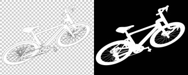 Beyaz arka planda izole edilmiş klasik bisiklet. 3d görüntüleme - illüstrasyon