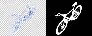 Beyaz arka planda izole edilmiş klasik bisiklet. 3d görüntüleme - illüstrasyon