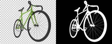 Beyaz arka planda izole edilmiş klasik bisiklet. 3d görüntüleme - illüstrasyon