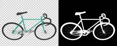 Beyaz arka planda izole edilmiş klasik bisiklet. 3d görüntüleme - illüstrasyon