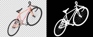 Beyaz arka planda izole edilmiş klasik bisiklet. 3d görüntüleme - illüstrasyon