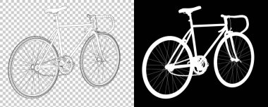 Beyaz arka planda izole edilmiş klasik bisiklet. 3d görüntüleme - illüstrasyon