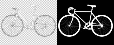 Beyaz arka planda izole edilmiş klasik bisiklet. 3d görüntüleme - illüstrasyon